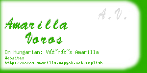 amarilla voros business card